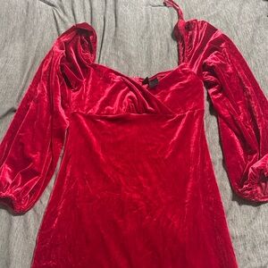 Windsor Red Velvet Mini Dress
